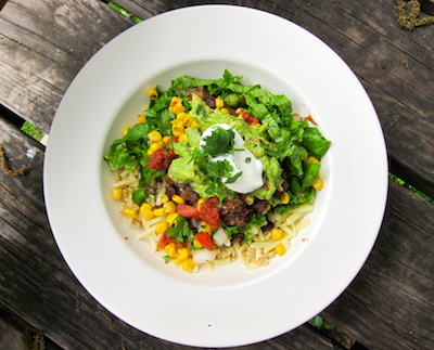 Healthy black bean quinoa bowl