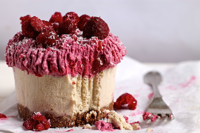 Dairy free healthy Raspberry White Chocolate Raspberry cheesecake copy