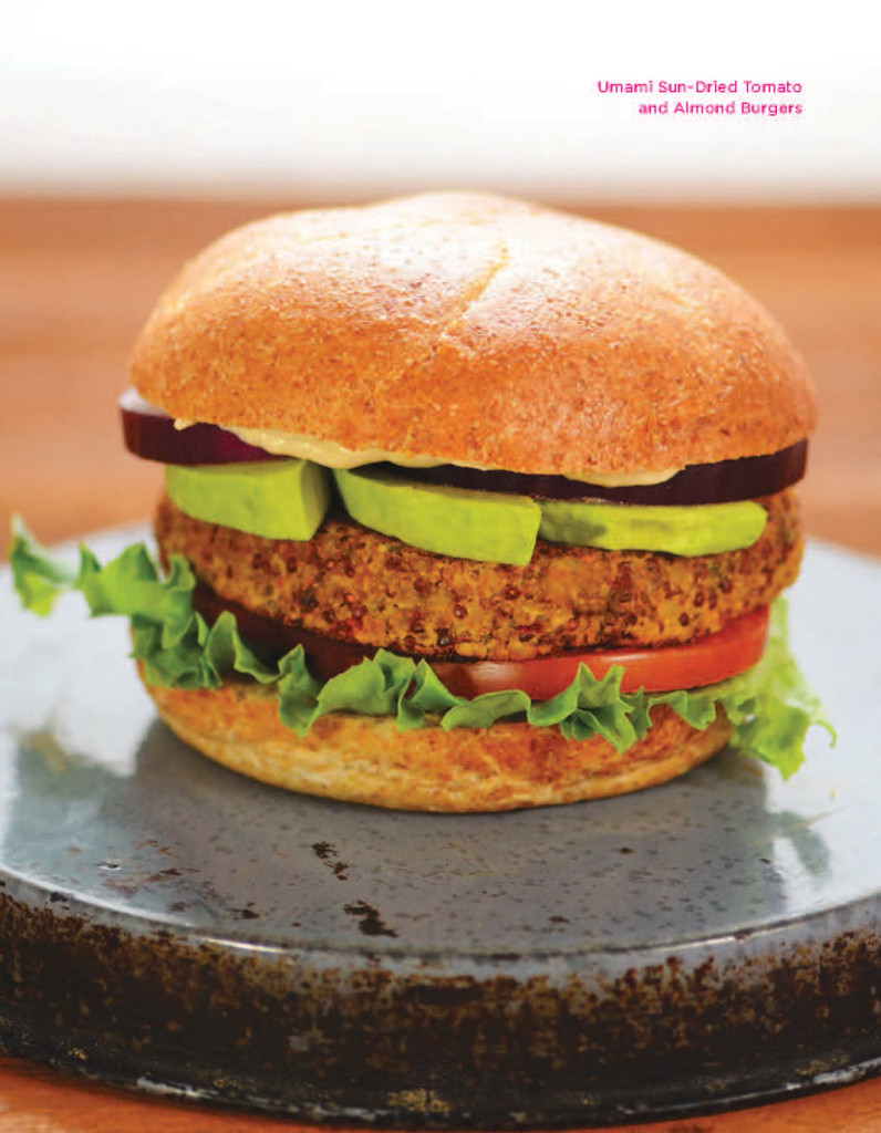 Umami sun-dried tomato and almond burgers